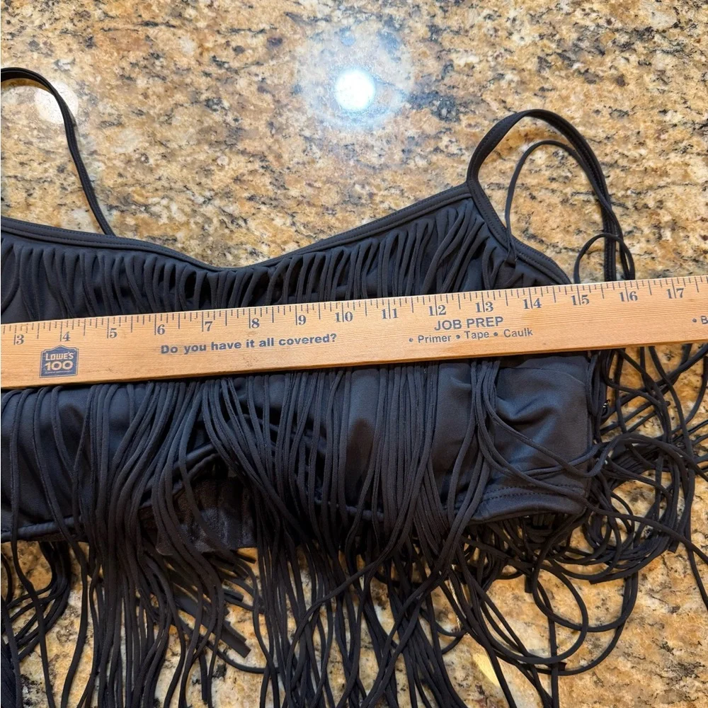 COCO RAVE black Fringe Underwire Bikini Top size XL 38 D-Cup new w/o tags - Picture 4 of 5